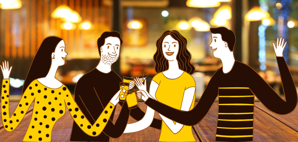 group dining scene showing social awareness in korea